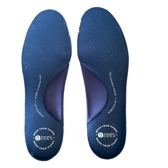 BZees Golden Zip Bootie Faux Fur Accent Sz 9-9.5 Navy Blue #74R - Picture 8 of 9